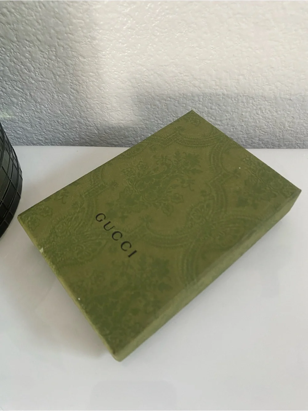 Gucci Black Embossed Logo Leather Card Case BRAND NEW